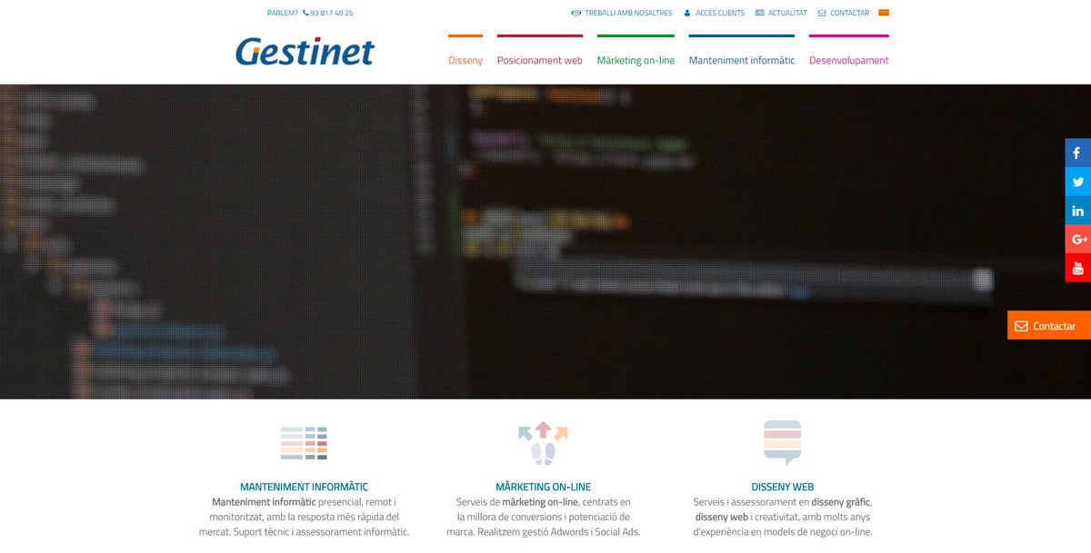 josepmavives's tweet photo. Estrenem pàgina web de l'empresa Gestinet Informàtica Internet
Esperem us agradi 😀👍 https://t.co/6ze82teqFV
#gestinet #dissenyweb #diseñoweb #estreno https://t.co/zGiP33IQ8u