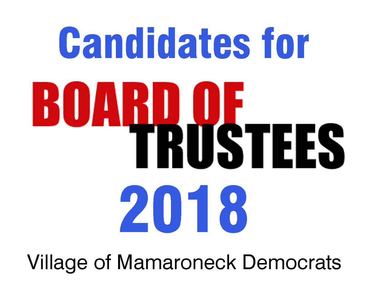 MamaroneckDems's tweet photo. The Village of Mamaroneck Democratic Committee is seeking Democrats interested in running for three Trustee positions.  For more info --https://t.co/z6Cp42axnx https://t.co/s9zOzY3G2p