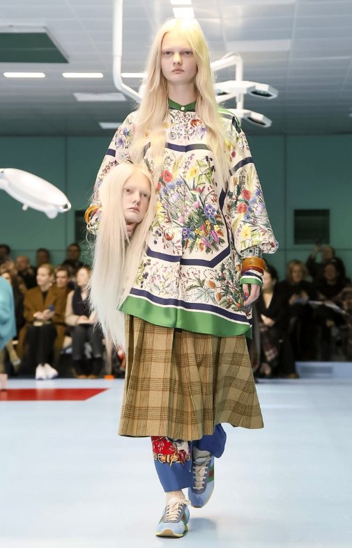 Gucci swapped out handbags for... fake human heads!