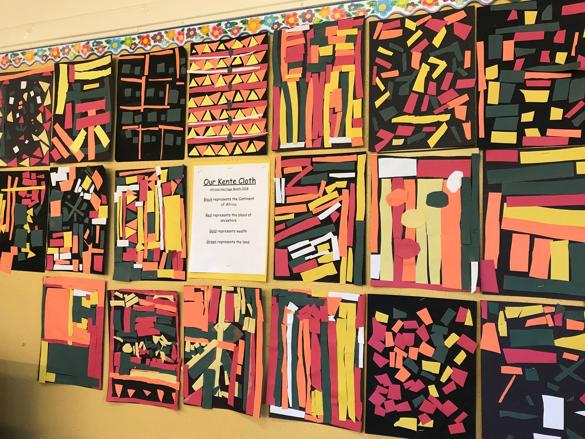 NorthRiverElem's tweet photo. Grade 2 #students design their own #kente cloth to #celebrate #AfricanHeritageMonth after learning about the meaning of the colours #artislearning #creativity https://t.co/9kA3gtI9Qd