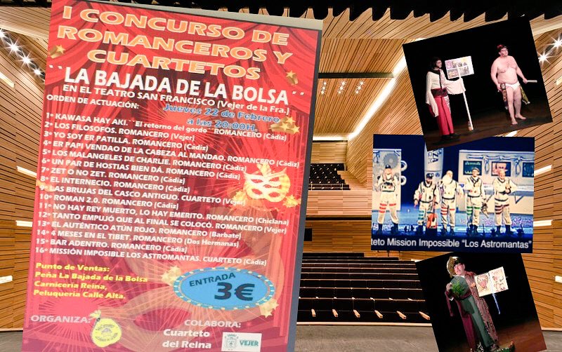 CuartetoCai's tweet photo. Mañana estaremos en el #teatro San Francisco en el Bonito Pueblo de Vejer de la Frontera participando en el 1 #concurso de  #carnaval de #CUARTETOS Y #ROMANCEROS 🎭 https://t.co/PulNR9GCVp