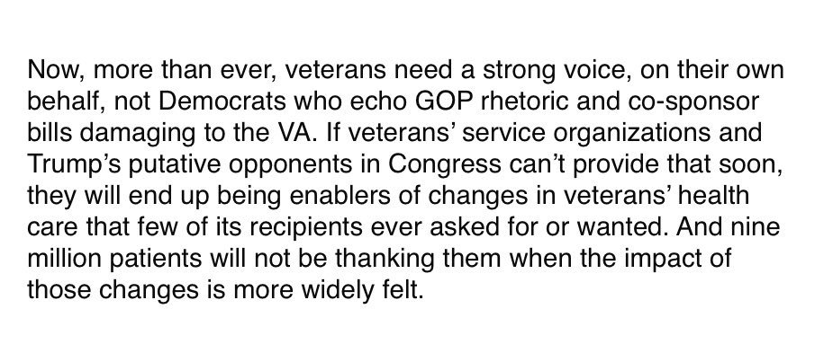 fightingforvets's tweet photo. Wow. Strong indictment of those who aid in the privatization of the @VeteransHealth 👇 #VeteransResist #veterans #defendourVA https://t.co/6rgR2bhq5f