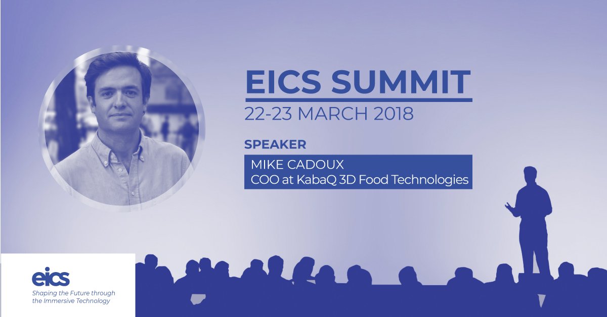 eicsummit's tweet photo. Today we introduce you another EICS speaker!
Mike Cadoux, COO at Kabaq 3D Food Technologies!
KabaQ is an augmented reality food menu enable users to see virtual 3D food on their table in restaurant or ordering online!
Buy your seat > https://t.co/LC7609TyWu
#EICS #summit https://t.co/aP8h9FCTug