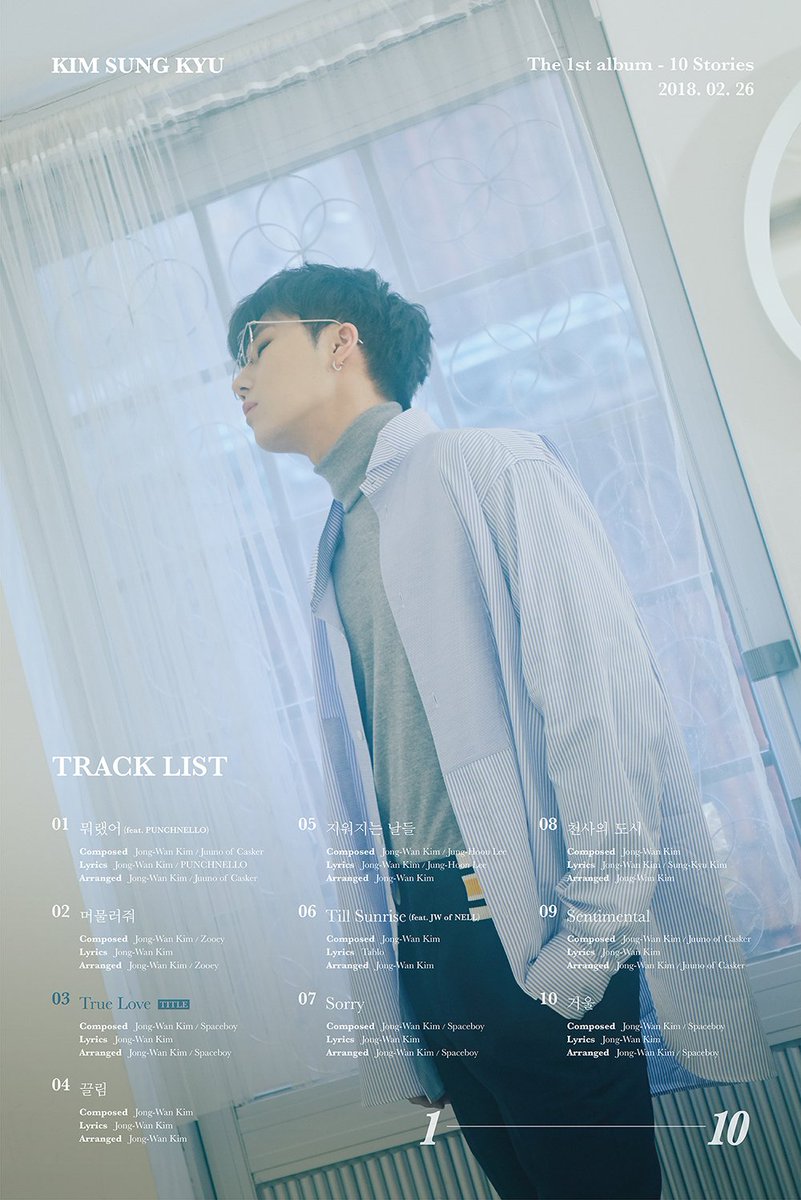 Official_IFNT's tweet photo. [#INFINITE] #김성규 #Kim_Sung_Kyu #The_1st_Album #10_Stories 
#TRACK_LIST

#뭐랬어 #머물러줘 #True_Love #끌림 #지워지는_날들
#Till_Sunrise #Sorry #천사의_도시 #Sentimental #거울 https://t.co/Vy8aozIp1Q
