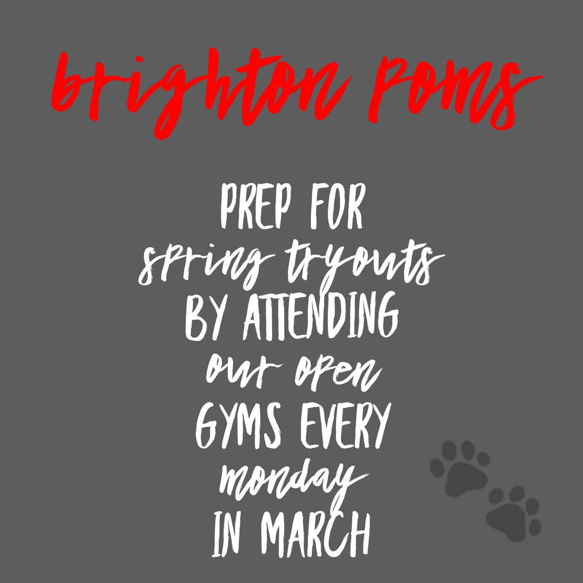 brightonhspoms's tweet photo. Are you interested in trying out for the 2018-19 BHS Poms team? If so, check out our open gyms every Monday in March in the CLC Commons. Stop by NB3 for more info! https://t.co/LDGRwpnZ9y