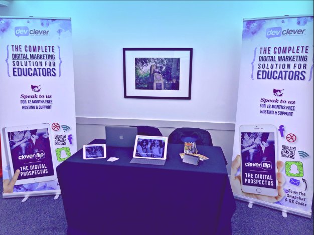 dev_clever's tweet photo. It was a pleasure to present our fully live interactive prospectus to everyone at @AoC_info! #edtech3 #Education #innovation https://t.co/ttwkzWE3wo