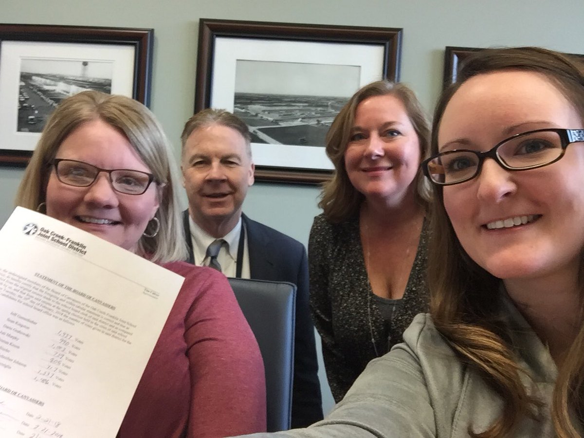 Board of Canvassers meets to certify results of primary election for school board. Thanks for your help city clerk Roeske!