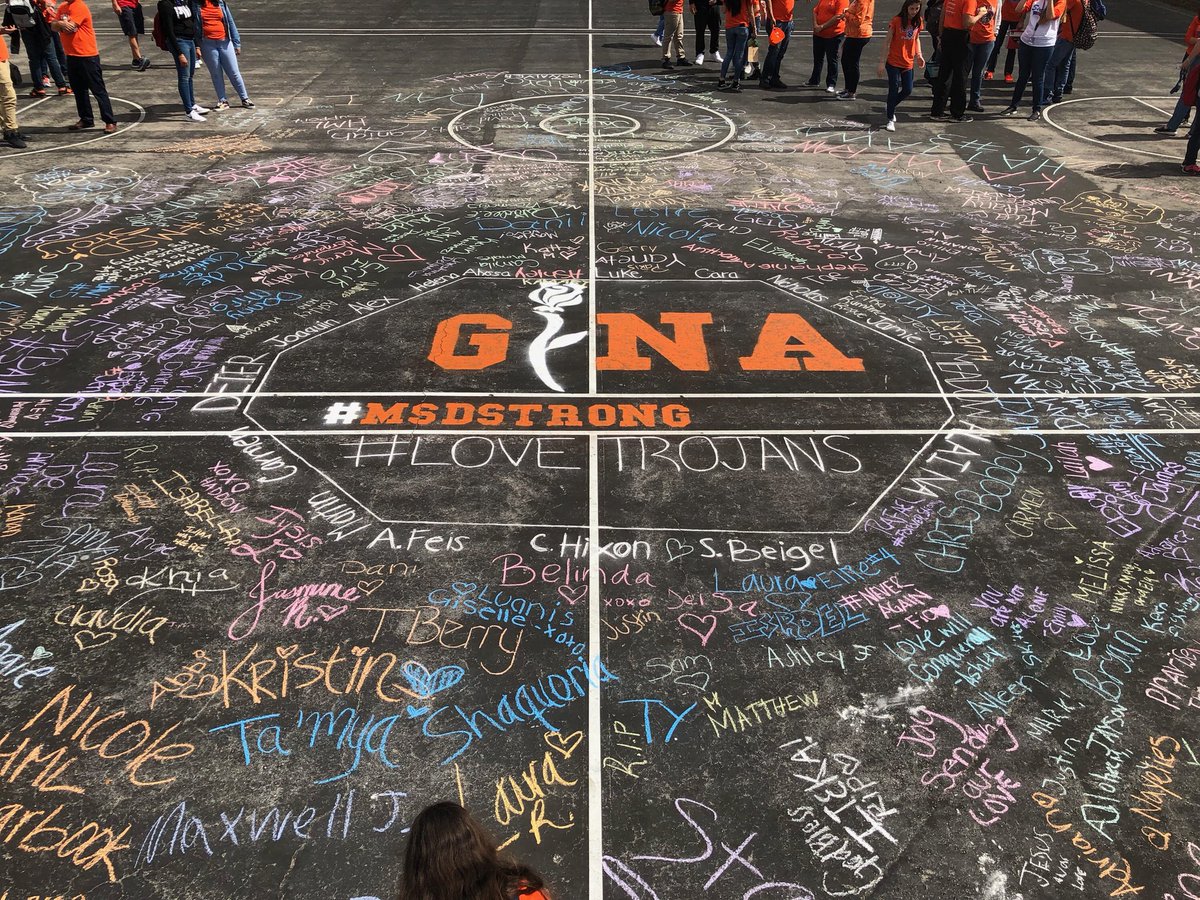 _danicard's tweet photo. Trojans stand with Douglas 🧡💙#MSDSTRONG https://t.co/ikk90jkoAM