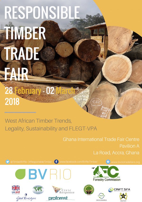 BVRioBrasil's tweet photo. One week to go to the Responsible Timber Trade Fair, in Accra. @BVRio @TimberBVRio @tradefairgh #Accra #Ghana #IamMadeinGhana #GhanaForestryCommission #ResponsibleTimber #FLEGT #LegalTimber https://t.co/UdBMNJoMsX