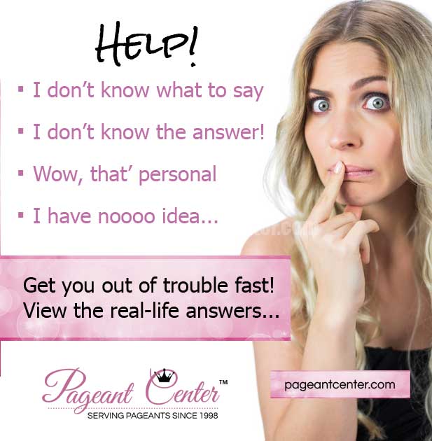 PageantCenter's tweet image. Pageant Tip of the Day: What to do when you are asked a question you have no idea how to answer.. Real-life pageant answers that got contestants out of a bind...  pageantcenter.com/answers-to-pag…