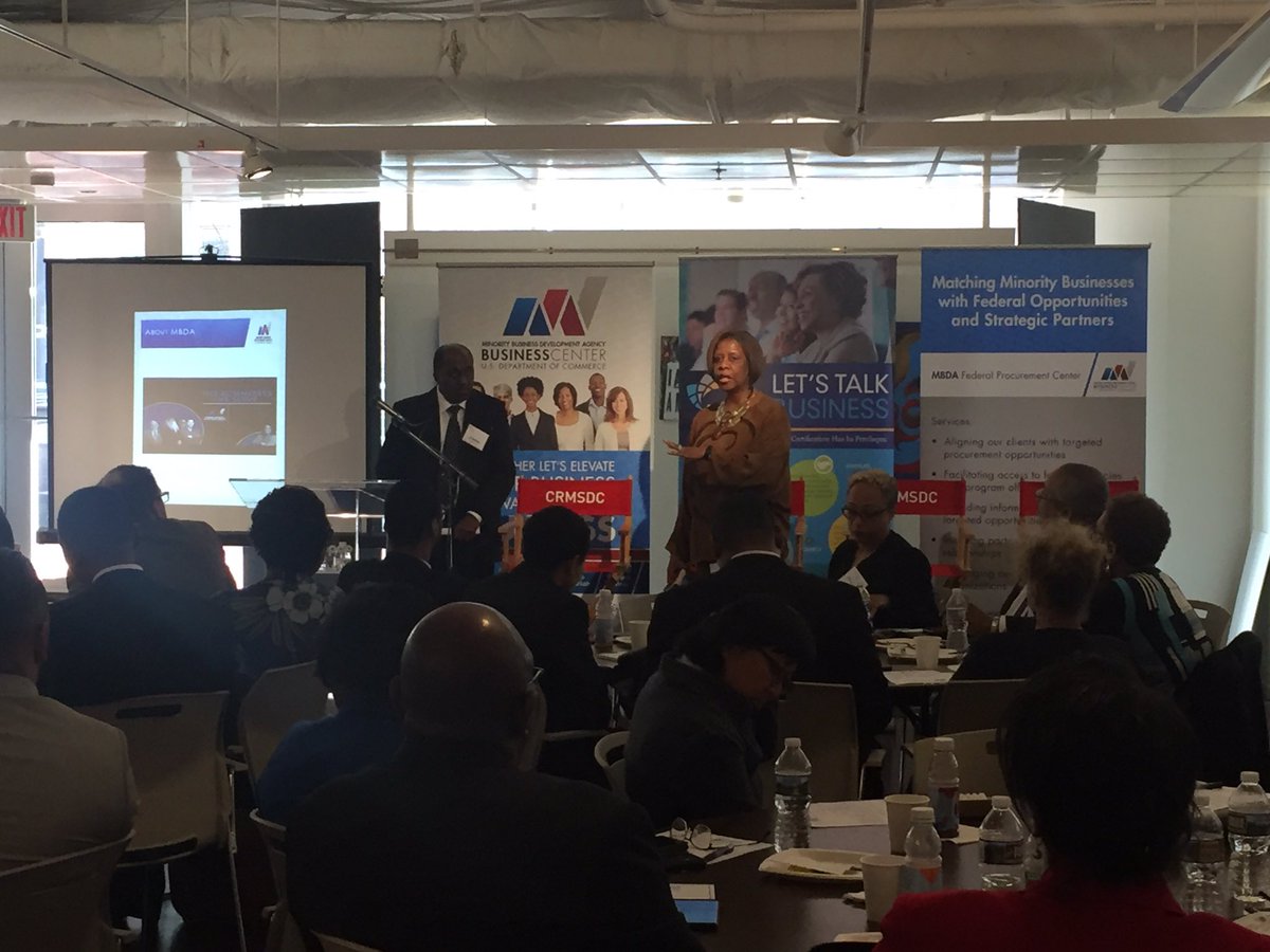 Candids of the MBDA Business Center - Washington, DC and MBDA Federal Procurement Center Directors speaking about their mission and why they're vital for MBE success! #HereToServe #SupplierDiversity #MBDA #CRMSDC #MBEIC @MBDANatlDir