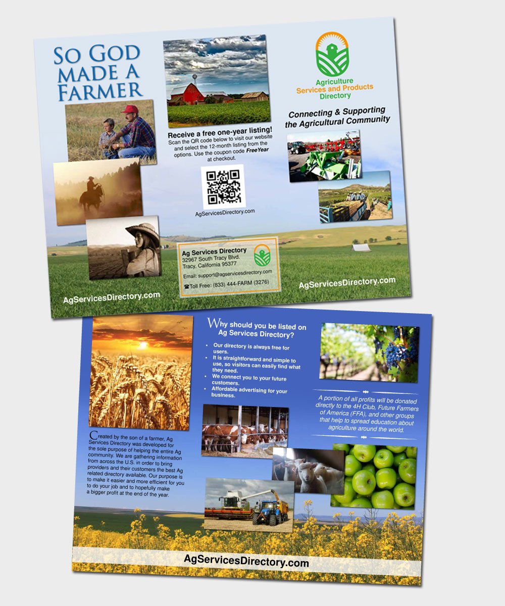 One year free advertising for your Ag related business. Just use code 'FreeYear' when signing up on agservicesdirectory.com