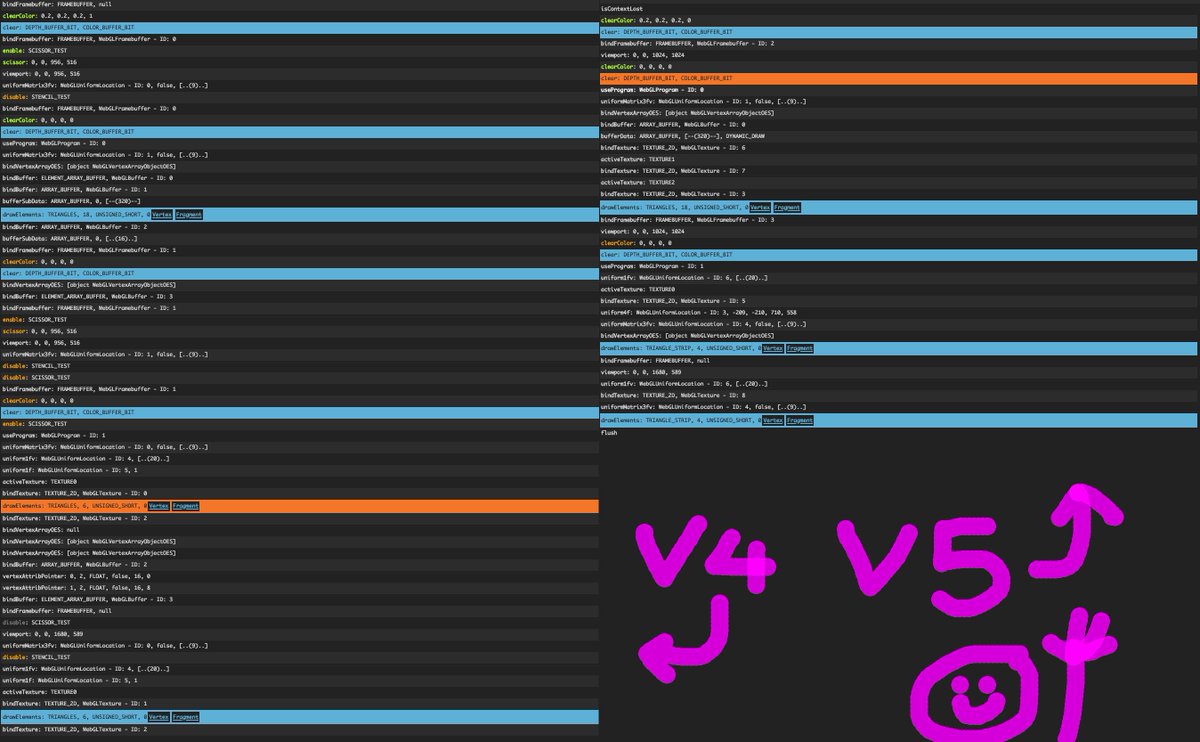 Doormat23's tweet image. Woop! #pixijs v5 filter rebuild almost complete.. same output but with way less gpu commands than v4.. and less code 🤓 #webgl
