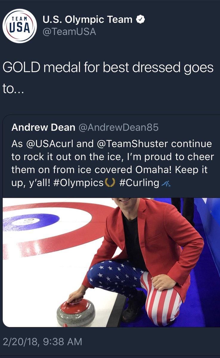 AndrewDean85's tweet photo. Hey @MeggingsMan! Just helped you get your first appearance on the official #TeamUSA Twitter! Going for the GOLD! https://t.co/FbFBAnmTyZ