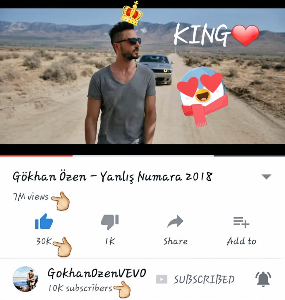 Gokhanozenfp's tweet photo. Yanlis Numara Şimdi 7 melyon!😍 Maşallah😍hakediyorsun kral❤hayranlarınızdan olmaktan gurur duyuyoruz💜😍başarılar👏🏻 ve bu en güzel klip😍 inşallah 10 melyon yakinda @gokhanozen #Gokhanozen #YanlisNumara https://t.co/7CHziAd60J