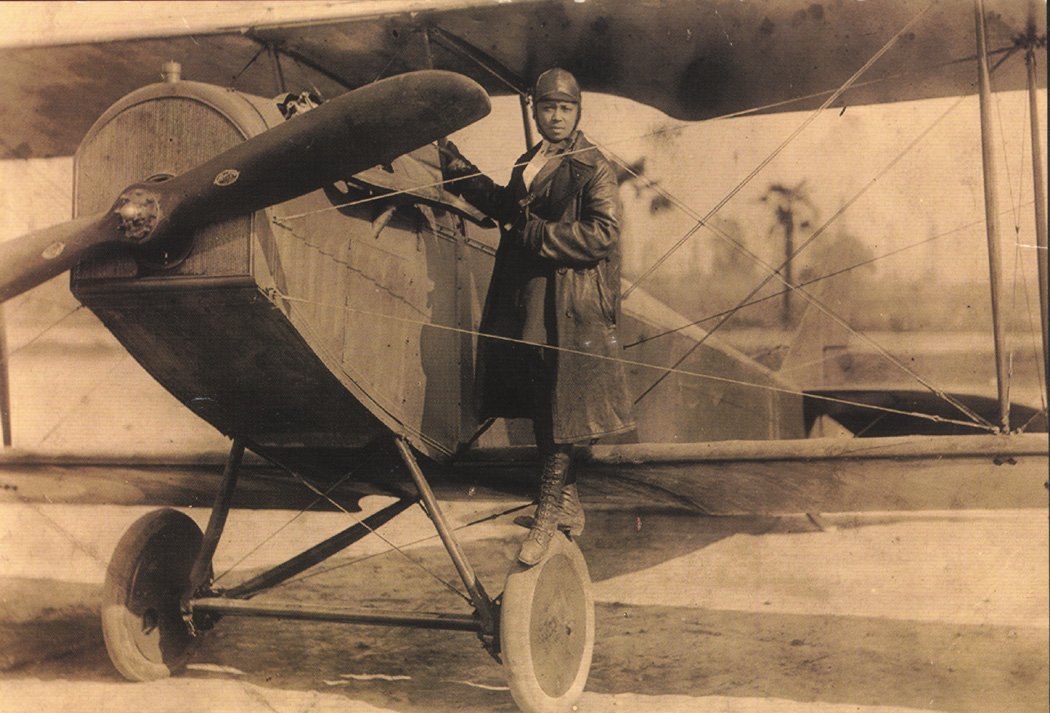 airandspace's tweet image. TODAY at 12:30 pm: Join us for a Facebook Live about Bessie Coleman, the first African American woman pilot. Tune in to learn about her struggle to become a pilot and her legacy of inspiring others to learn to fly. #BlackHistoryMonth s.si.edu/2sIGLCP