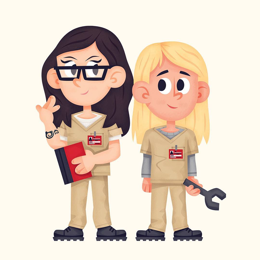 skwirrol's tweet photo. second piece i drew for the #squaredco #cutecouples show, but didn't manage to finish on time, so i'll just post it here :) #skwirrol #illustration #oitnb #vauseman #alexvause #piperchapman https://t.co/5gWaihuAwZ https://t.co/Pd51OC8t5l