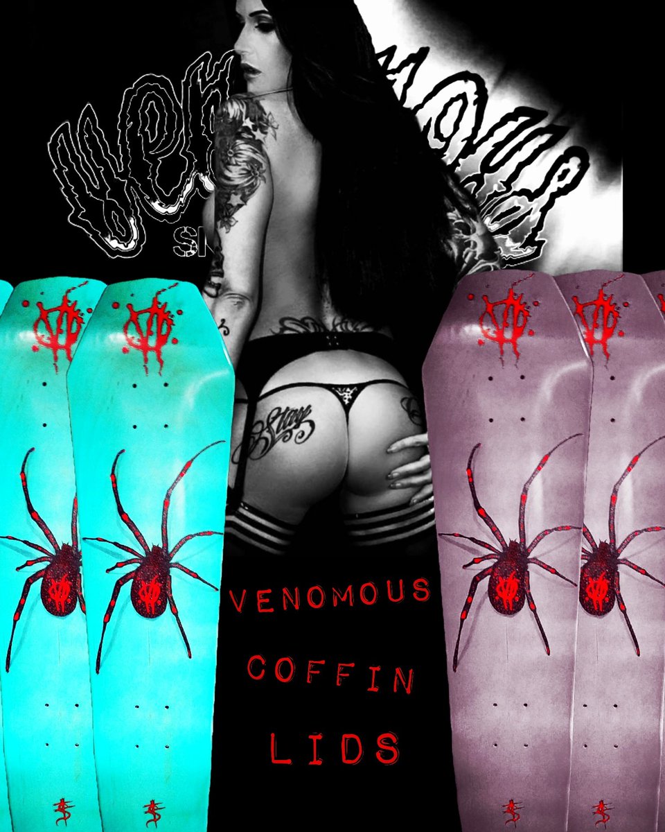 New "SPIDA" decks available in Venomous Coffin Lids and Feb.22 2018 in popsicles and old schools. Model is <a href="/SummerWoods84/">Anita WOOD</a>