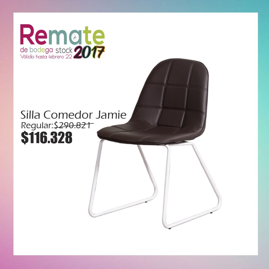 #DiseñaTuHogar y descubre referencias de nuestro stock 2017 con precio de liquidación. Encuentra la silla comedor Jamie con el 60% de descuento. fiotti.com.co/Silla-Comedor-…