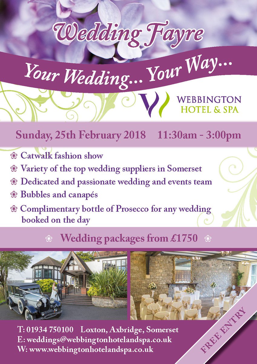 We will be offering exclusive Wedding Offers at our Wedding Fayre this Sunday if you book your wedding on the day! These offers include;

#WeddingOffers #SomersetWedding #WeddingVenue