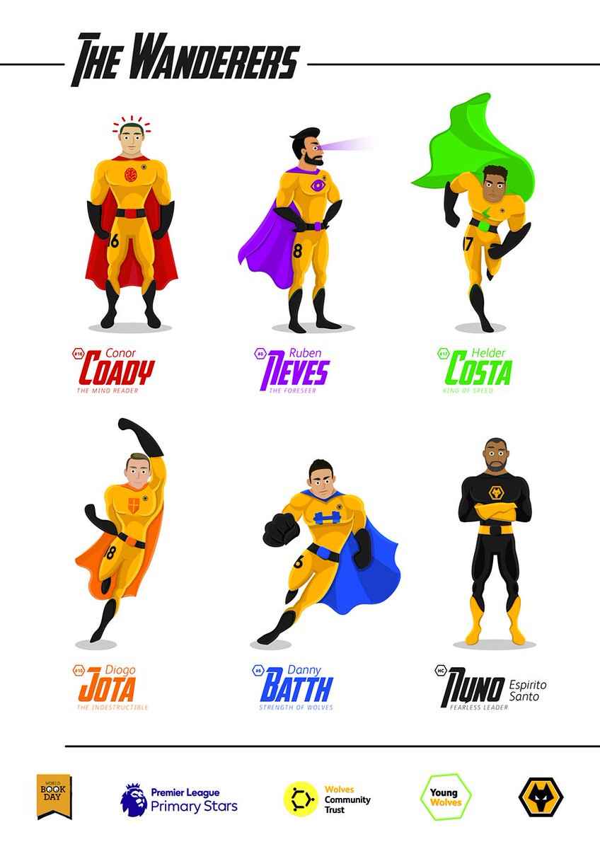 The Wanderers are waiting for an adventure...⚡️
Get creative &amp; get involved in our #WorldBookDay competition - where will you be sending the superheroes of <a href="/Wolves/">Wolves</a>?✏️
Download the documents here: goo.gl/vjGc9A

#PLPrimaryStars <a href="/PLCommunities/">Premier League Communities</a> <a href="/Young_Wolves/">Young Wolves</a>