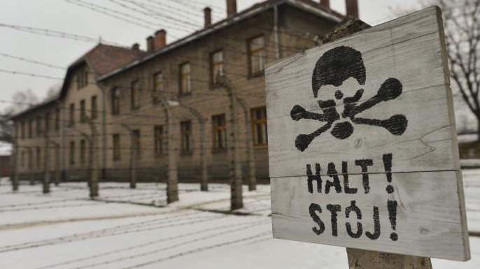HISTORY's tweet photo. The Jewish men forced to help run Auschwitz, and bear witness to unthinkable atrocity. #WWII https://t.co/p7wGaTo1u1 https://t.co/ZTHNFVPfm0