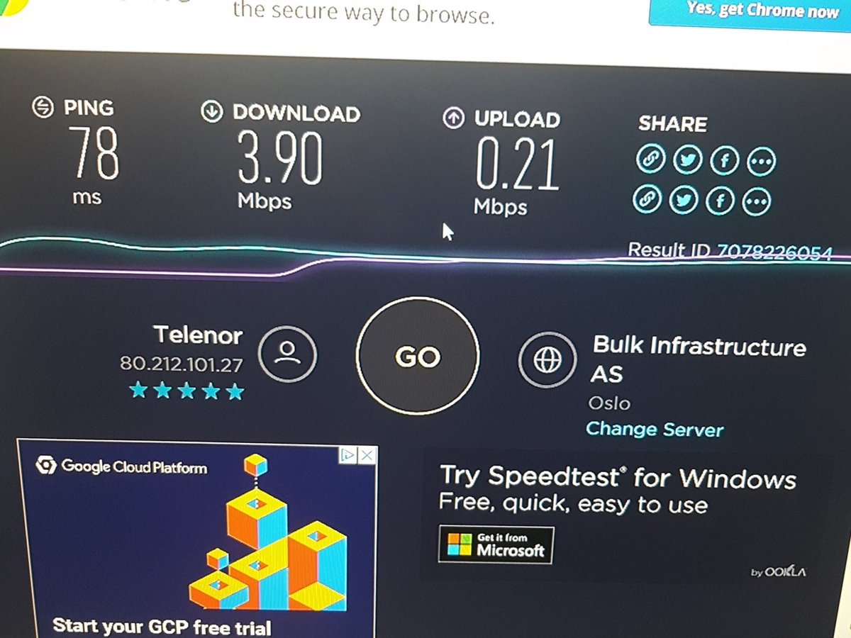 Skjerpings telenor! Bedre kablet nett i Afrika! Dette er i Oslo med kobber. Kjempehastighet #telenor #tregt #inernett