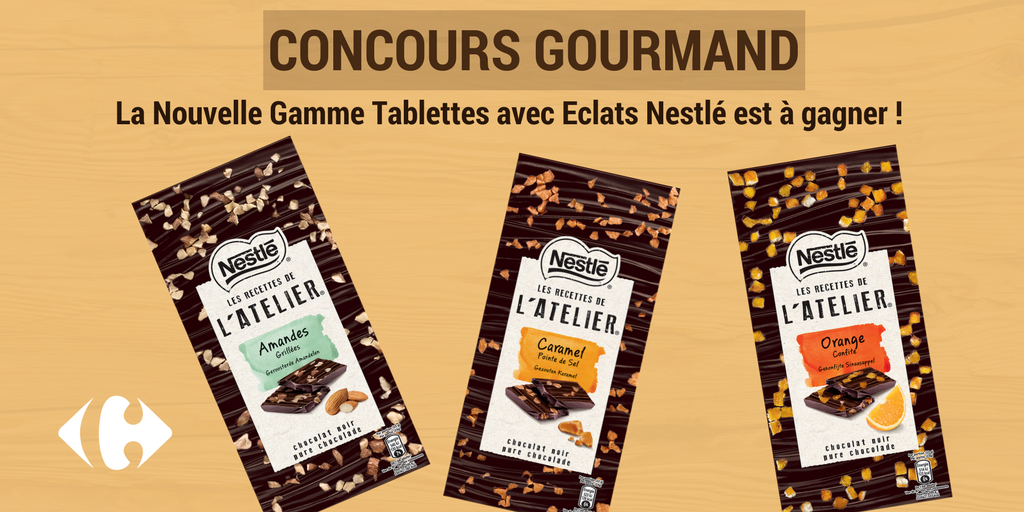 CarrefourFrance's tweet photo. On a bien vu que vous aviez aimé nos tweets "chocolatés" des derniers jours 😋 Alors on a décidé d’être sympas ! On fait gagner à 15 d'entre vous, l'ensemble de la nouvelle gamme "Les Recettes de l’Atelier" de Nestlé (amandes, caramel, orange) ! RT+Follow 👏 #FêteDuChocolat https://t.co/r4toDiRMGf
