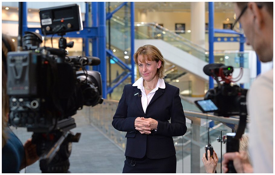 The new NFU President Minette Batters faces the cameras at #NFU18