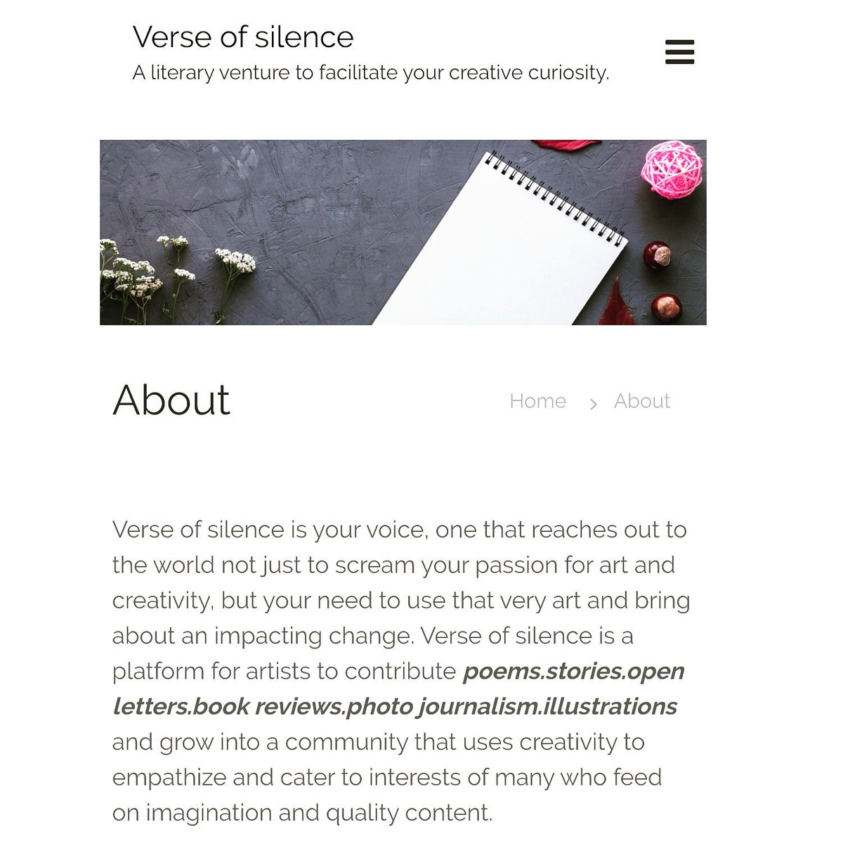 Verseofsilence's tweet photo. Submit your : 

https://t.co/T5f5rCYKLy https://t.co/TrCpsSjFQ9 reviews.painting.illustrations 

and get featured in the Verse of Silence monthly web literary magazine. 

Click on the link below to submit and subscribe.

Let your creativity talk. 

https://t.co/AjDtK2HmD3 https://t.co/bK2GjM9e8x