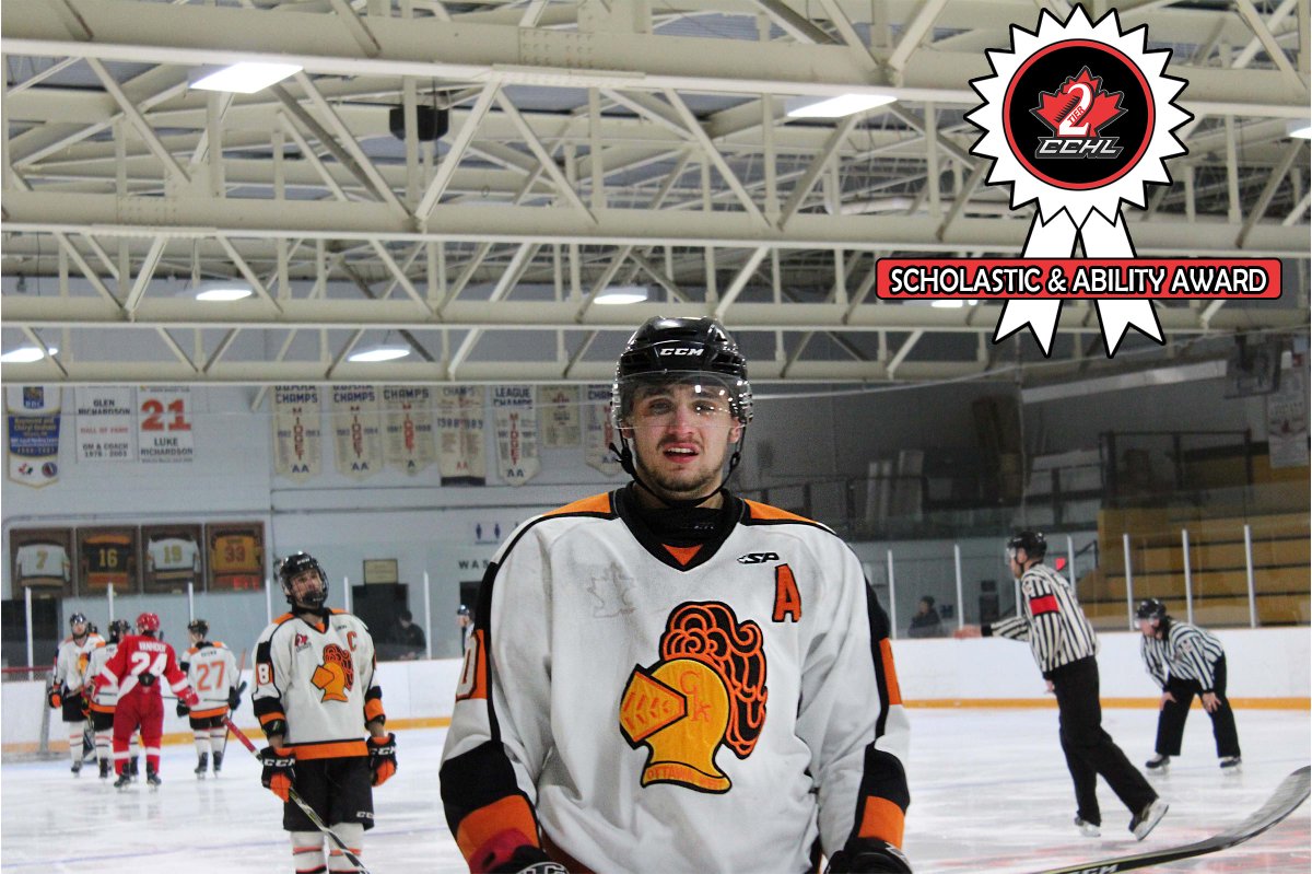 TheEOJHL's tweet photo. Release | The #CCHL2 is pleased to announce that @OWGK_CCHL2 forward Rapheal Lecours has been named the winner of the Scholastic &amp; Ability Award. 

Read | https://t.co/wThAsqa0bW https://t.co/YOlT1ld8fj