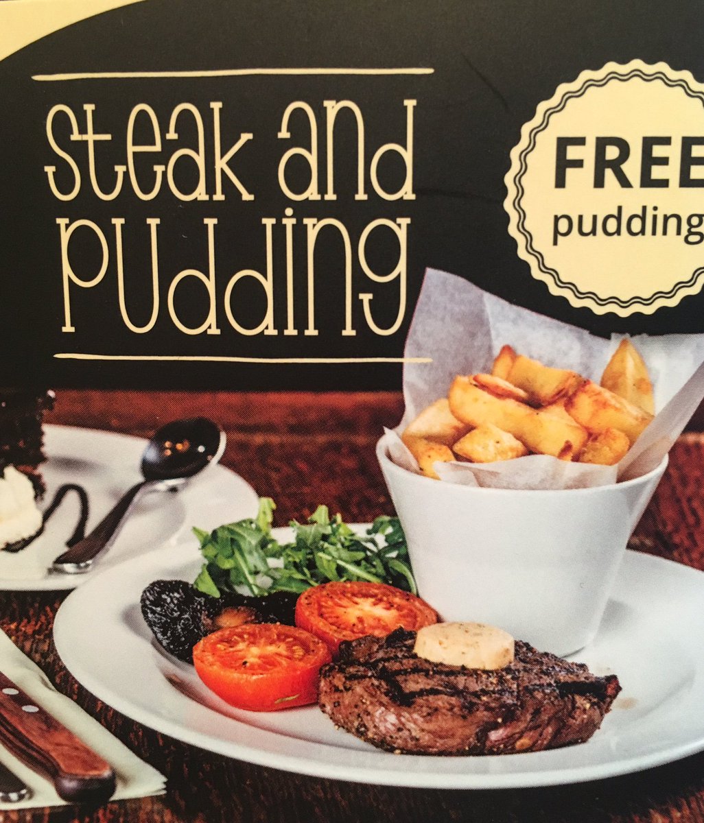 ThePiercefield's tweet photo. Get a free pudding when you order one of our succulent rump steaks tonight! #freepud #lovesteak #diningout https://t.co/p4qvB4KSUy