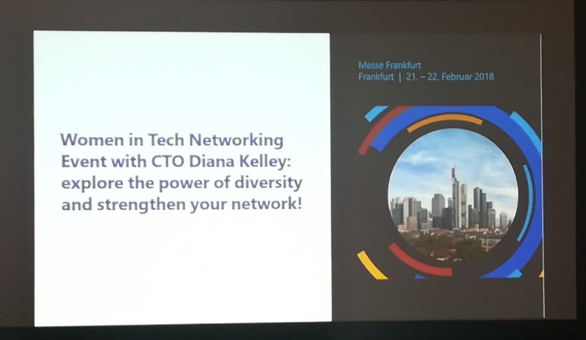 Tag 1 des #MSTechSummit geht zu Ende und verabschiedet sich mit einem wichtigen Thema: #WomenInTechnology mit Diana Kelley. #WomenInTech #Women@Microsoft
