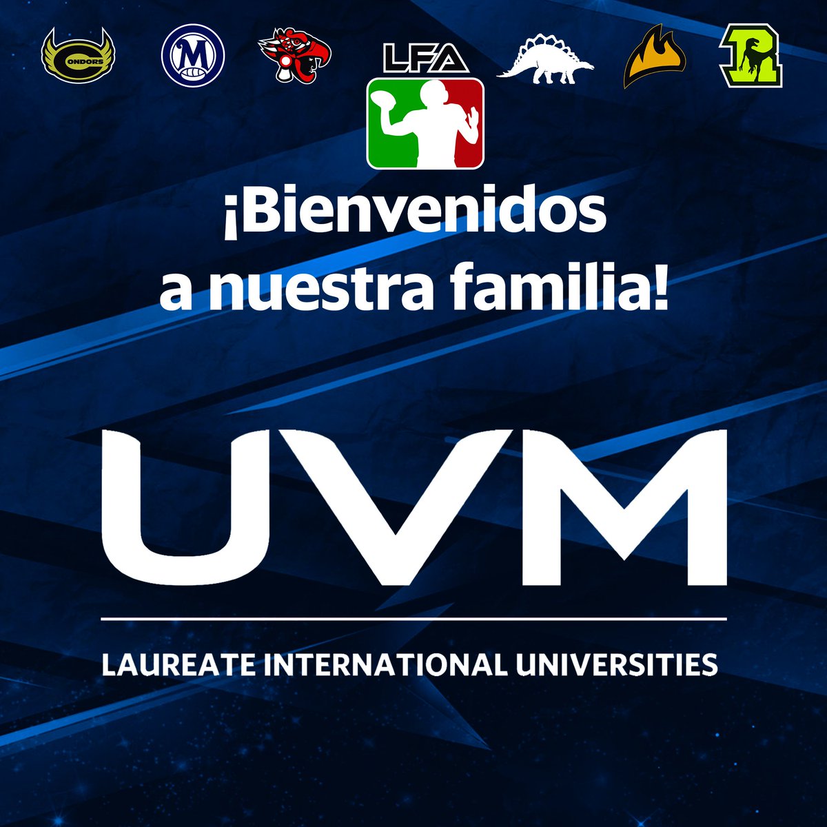 LFA_Mex's tweet photo. Retomamos el convenio con UVM Campus Chapultepec el cual, brindará grandes beneficios para nuestros jugadores. Gracias por creer nuevamente en este proyecto. https://t.co/HllqCGh1if