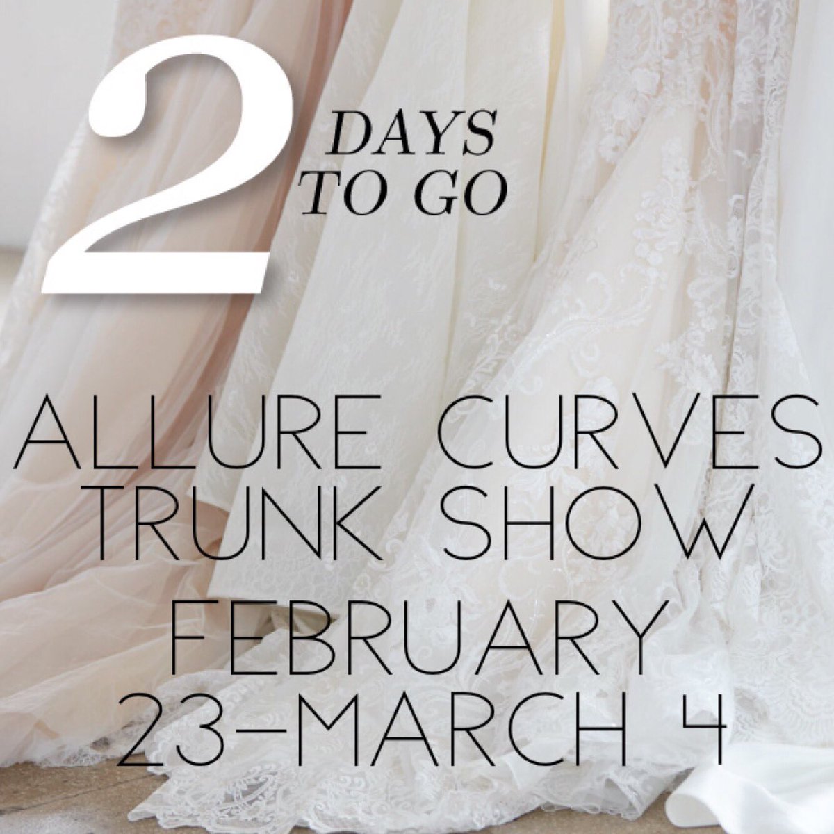 VividBridal's tweet photo. Who has booked their appointment for our EXTENDED Allure Curves Trunk Show?? 🙋🏻‍♀️🙋🏼‍♀️🙋🏽‍♀️🙋🏾‍♀️🙋🏿‍♀️ @AllureBridals 
#allurebridal #allurecurves #trunkshow  #weddingdress #weddingdreams #loveislove #bridetobe #Dcbrides #vabrides #mdbrides https://t.co/UFlKA1pYGQ
