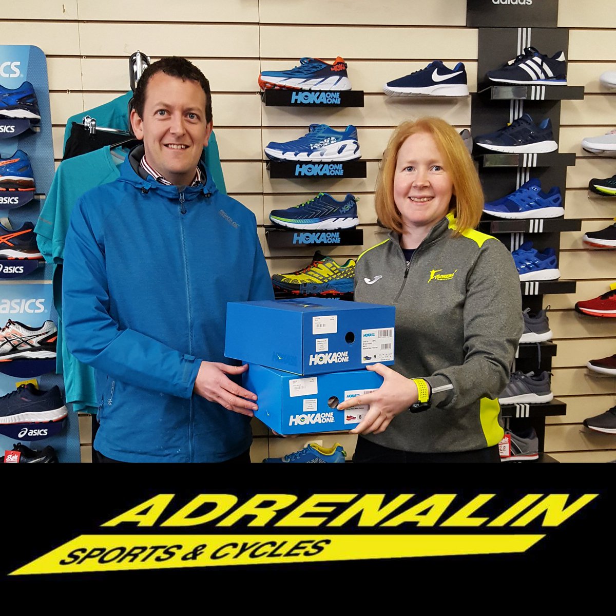 Thank you to <a href="/adrenalinsport/">Adrenalin Sports</a> for supporting our Adare 10k race. 
Chris and Michelle have sponsored Hoka Running Shoes for both the first male and female West Limerick AC registered athletes to cross the finish line in Adare.
Adrenaline sports supporting local athletes.