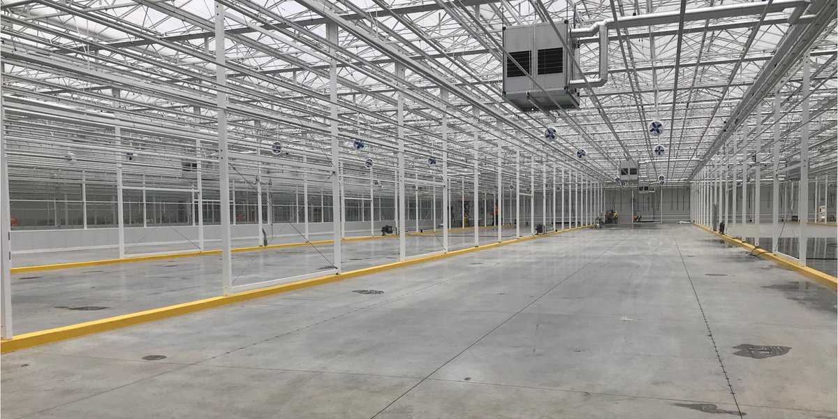 IrwinDSimon's tweet photo. Our 200,000 sq. ft., Part 3 expansion is ready! We’re waiting on Health Canada to give the green light before we move plants into the greenhouse. Part 3 expects to yield 21,000 kgs of #medicalcannabis increasing our cumulative annual production from 9,000 kgs to 30,000 kgs. https://t.co/JowcFdq0YK