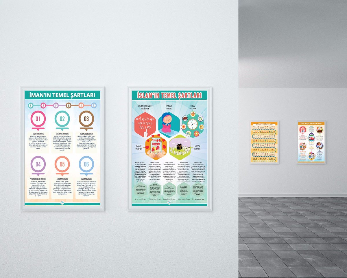"İmanın Şartları" ve "İslam'ın Şartları" afişleri okul duvarlarınıza, sınıf panolarınıza çok yakışacak. Ürünlerimizi hem basılı olarak hem de dijital olarak isteyebilirsiniz.#dkabafis dkabafis.com
