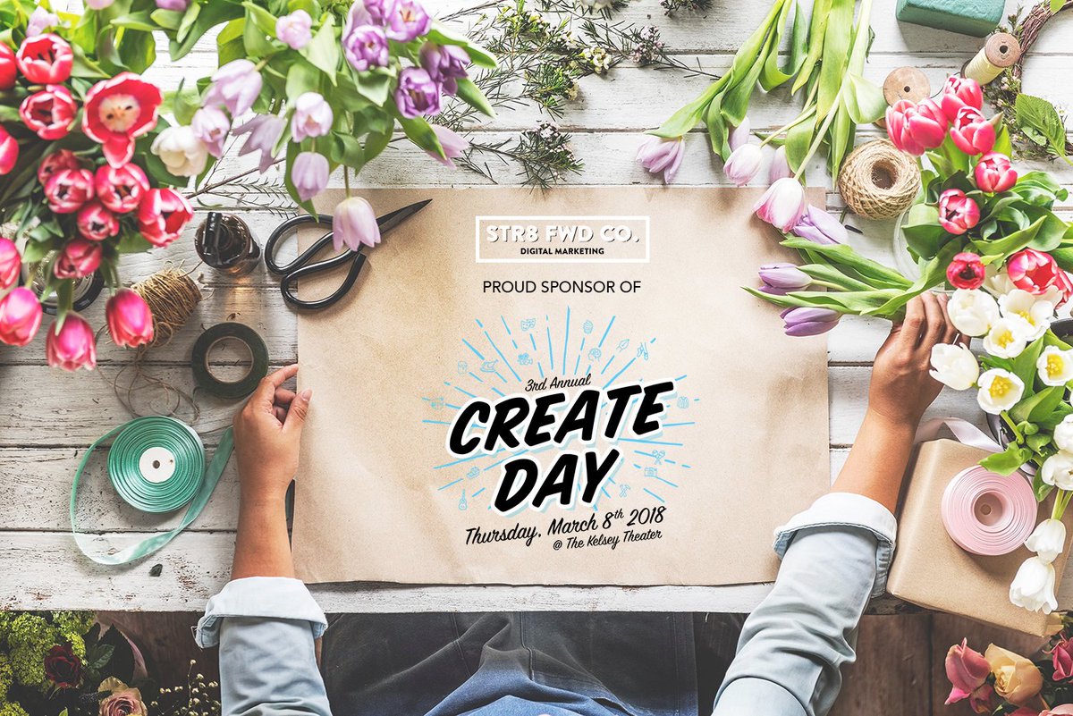 Paint drops on canvases
And crayons on tables
Stained hands everywhere and a room of friendly faces
Flower crowns tied up with strings
These are a few of our favorite things.

It's the 3rd annual #CreateDay on March 8. Tickets are just $10! Get yours: ow.ly/dxFf30ixArY