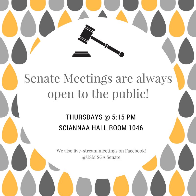 We invite you to our Senate meeting tomorrow evening at 5:15 in Scianna Hall room 1046! Senators will be debating two resolutions. If you aren't able to attend, we also live-stream the meetings on our Facebook page!