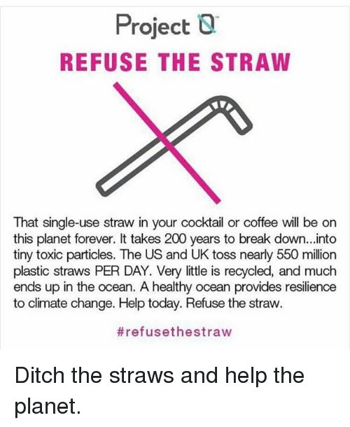 You may have noticed over the last few days that we don’t have straws anymore, Lucky’s has joined project #refusethestraw We have straws available by request for people  that may medically need a straw &amp; doesn’t have a reusable one w/them. #luckysst #betterplanet  #betterfuture