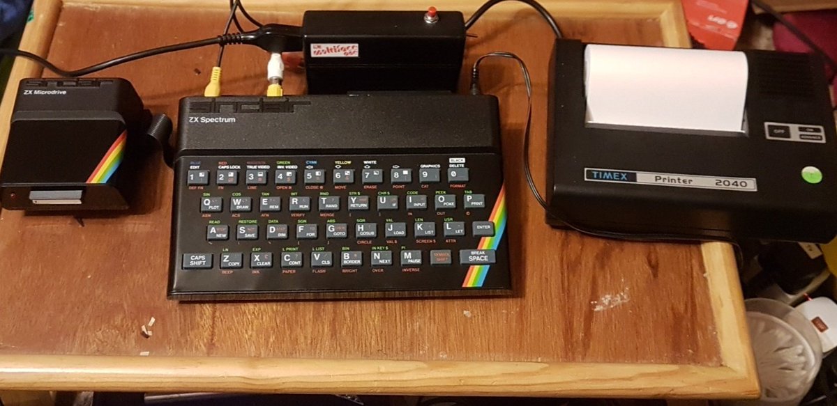 FishlockTony's tweet image. Having a #ZXSpectrum evening #Microdrive #TIMEX_2040 printer and #Multiface1 trying to backup cartridges using #Trans_Express 😁