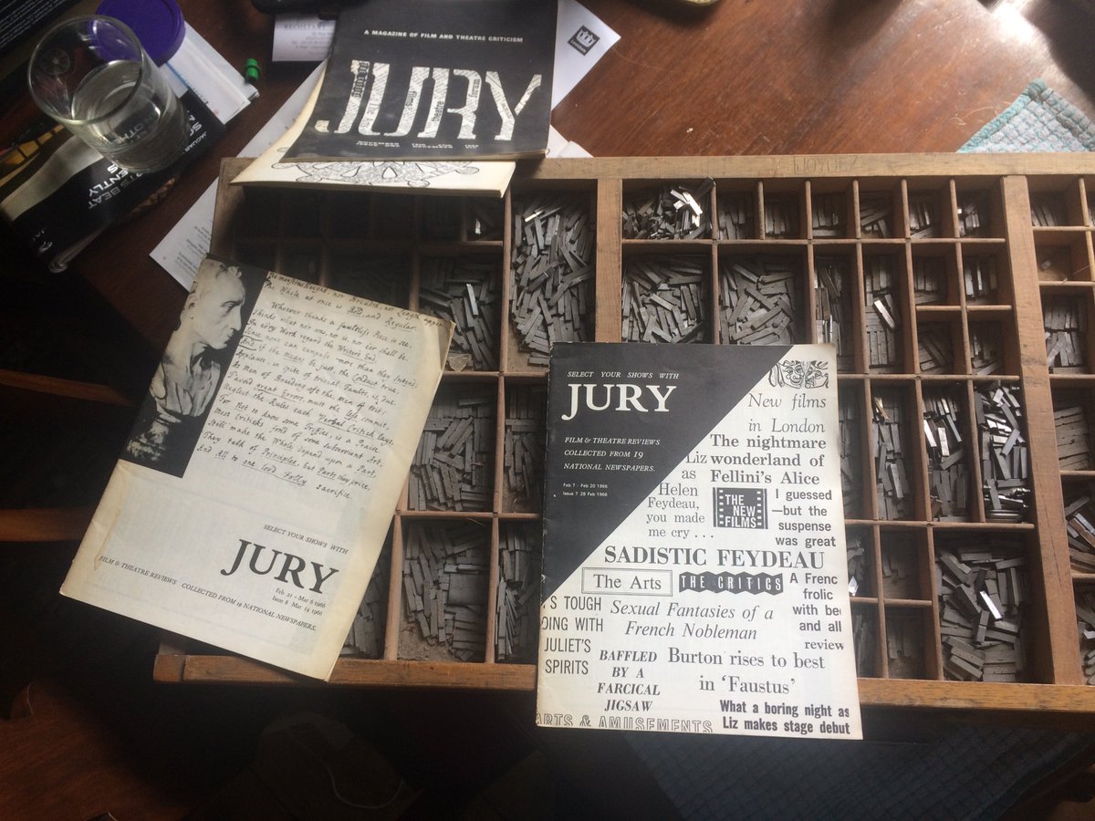 Last used in the production of ‘Jury’ magazine—‘Film and theatre reviews collected from 19 national newspapers’ (1966)—and stored under the stairs ever since...