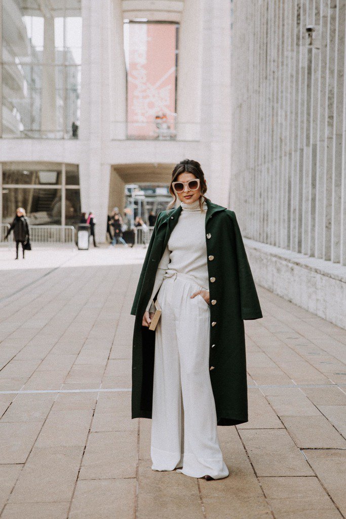thefrilly's tweet photo. @PamHetlinger spotted wearing our Kane Wide Legged Trouser &amp; The Coat during #NYFW .

Shop her look here: https://t.co/2pWp7JyCBl https://t.co/KIh5ryuZqq