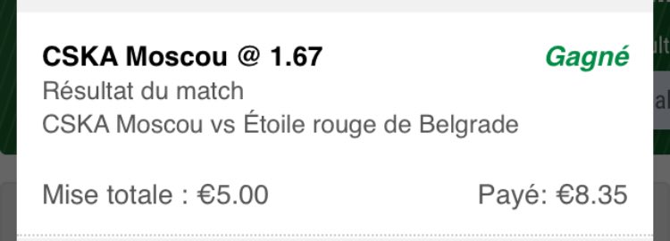 StokeBetting's tweet photo. 💸 #Pronostic du jour 💸

⚽️ #EuropaLeague : 
CSKA Moscou ✅

Cote total : 1.67✅

Mise : 1% ✅

❤️&amp; ♻️ Pour soutenir la page !

#TeamParieur #ParionsSport https://t.co/O9vx4wVLdw