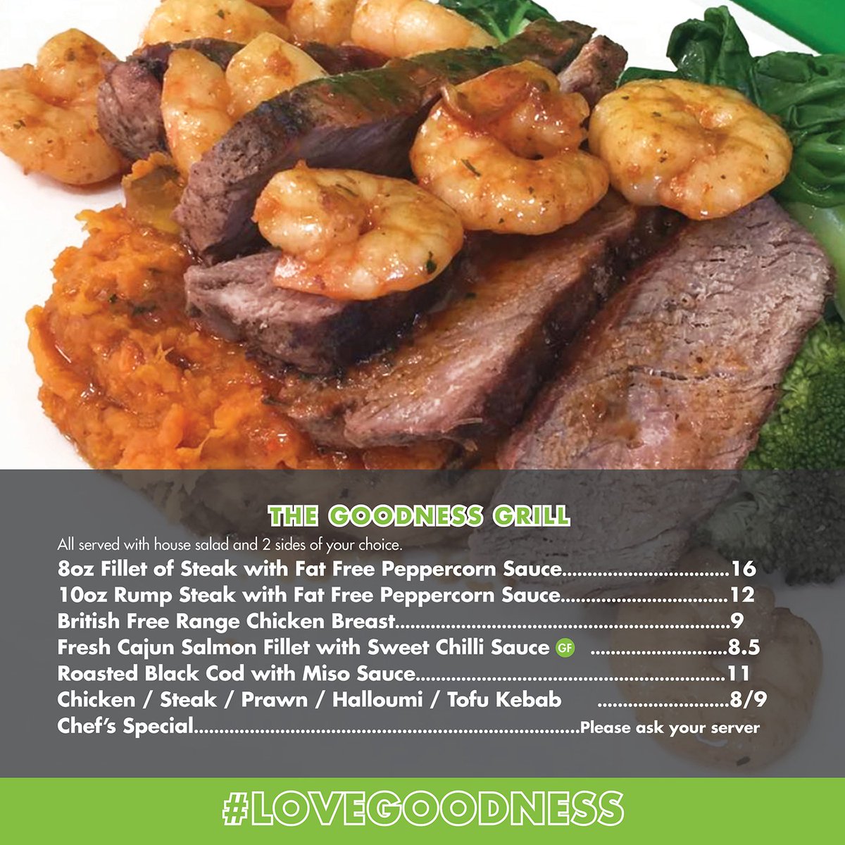 goodnessgrill's tweet image. G O O D N E S S  G R I L L🔥💪🏻🔥👊🏻 Have you tried our amazing ‘Goodness Grill’ menu yet?🍽✅🍗 We have plenty of delicious options to choose from💚 Make sure you come &amp;amp; visit us for tasty, nutritious meals💪🏻 We are open until 8pm tonight☑️💯