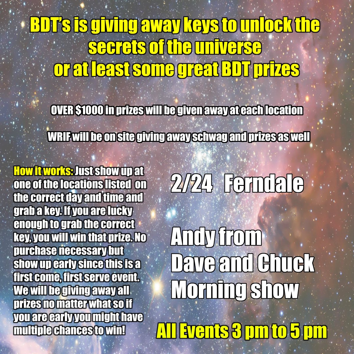 BDTShops's tweet photo. Just a few more days until your FINAL CHANCE to win over $1,000 in merchandise. Make sure to stop by BDT Smoke Shops Ferndale THIS SATURDAY between 3pm to 5pm. 101 WRIF - FM Detroit will also be on site to give you even more chances to win! https://t.co/svDu6xwtt6