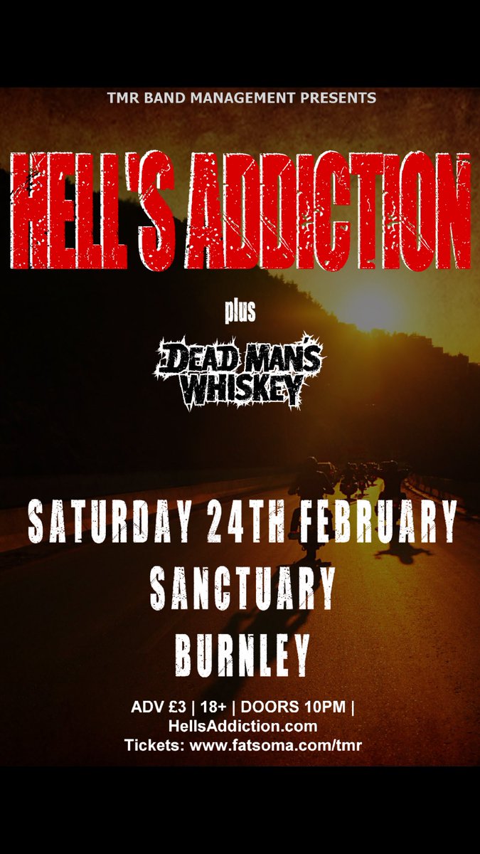 Dead Man's Whiskey (@deadmanswhiskey) on Twitter photo We're going on a road trip!! 😎 This Friday at <a href="/FuelCardiff/">Fuel Rock Club</a> and then up to The Sanctuary in Burnley on Saturday! All with our brothers in <a href="/Hells_Addiction/">Hell's Addiction</a> 🤘🏼🤘🏼 We're going on a road trip!! 😎 This Friday at <a href="/FuelCardiff/">Fuel Rock Club</a> and then up to The Sanctuary in Burnley on Saturday! All with our brothers in <a href="/Hells_Addiction/">Hell's Addiction</a> 🤘🏼🤘🏼