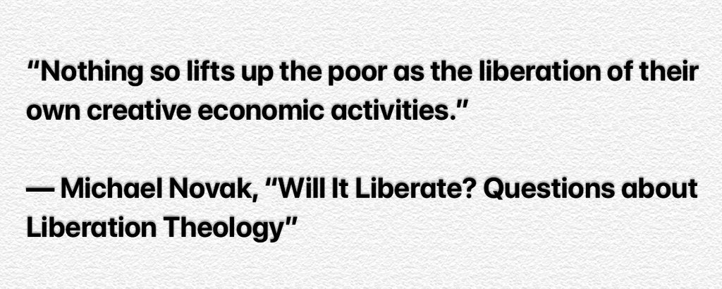Jana_Ranier's tweet photo. Talk also on legacy of late @mnovak9933 on Latin America, esp. liberation theology. Excerpt used from his book “Will It Liberate? Questions on Liberation Theology” (https://t.co/Yk1qGTszYP). #MichaelNovak #NovakSymposium #novaklegacy @TheBuschSchool @DrJayRichards @AndreasWidmer https://t.co/WhZ7n6wNQ2