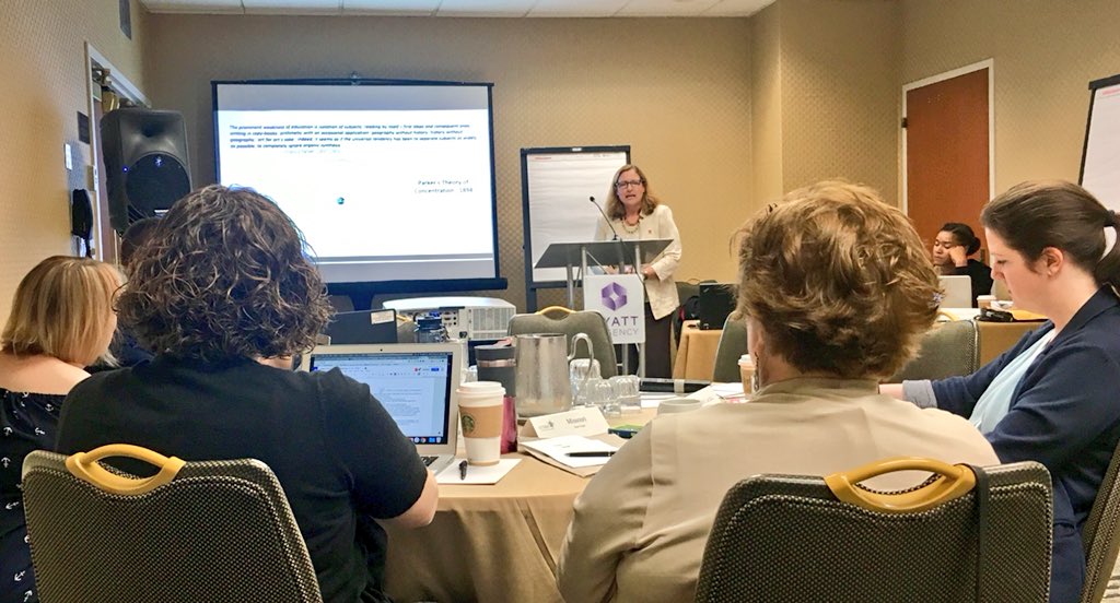 scotteabbott's tweet photo. “Social Studies begins in Kindergarten (and before) & it ends in the voting booth.” Wise words from @elizabeth_hinde about helping students become integrated thinkers via teaching social studies in elementary school. https://t.co/LuTyJKXGEj
